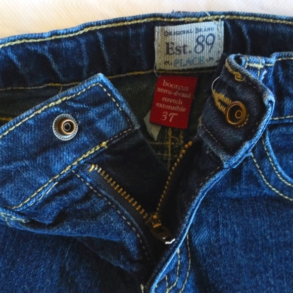children's place dark wash stretch denim boot cut jeans 3T toddler girls - Picture 4 of 8
